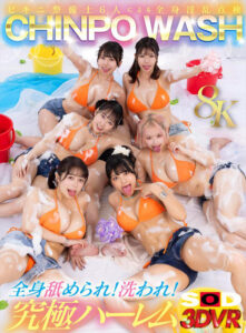 【VR】【8K】CHINPO WASH VR ビキニ整備士6人による全身淫乱点検 全身舐められ！洗われ！究極ハーレム(cid)